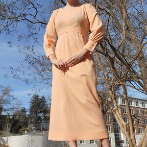 ❝ vintage 70s peach column dress 🍑⋅ ❞